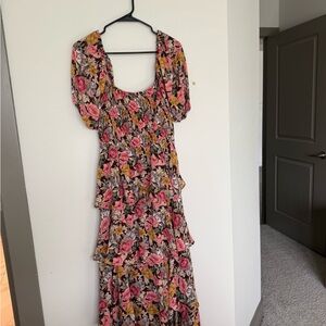 Floral Puff Sleeve Maxi Dress